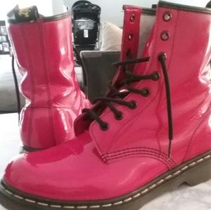 Dr. Marten Red Patent Leather With Bouncing Soles